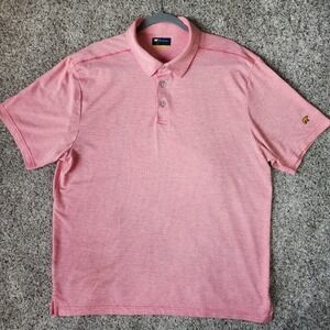 Jack Nicklaus Polo Shirt Mens XL Pink‎ Textured Golden Bear Logo Excellent